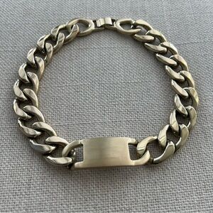 Brushed Gold Tone Curb Nameplate Choker Chain